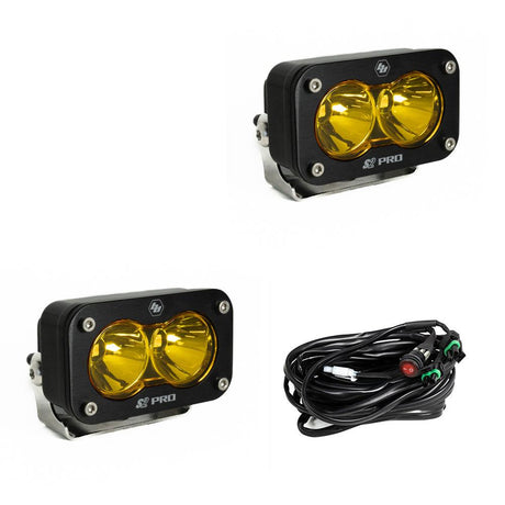 S2 Pro Black LED Auxiliary Light Pod Pair - Universal