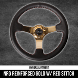 NRG Reinforced Steering Wheel Black/Red Gold Spokes