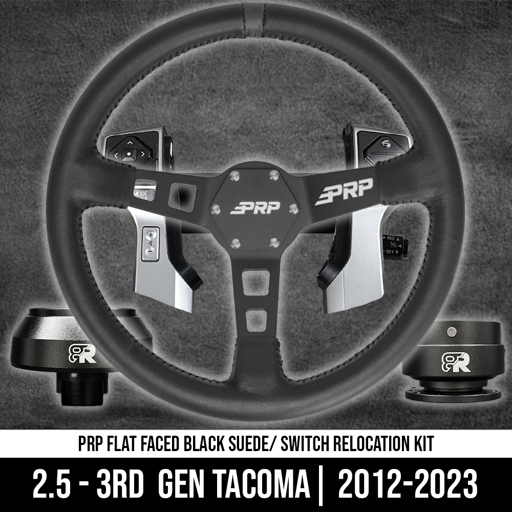 Steering Wheel Adapter & Switch Group Relocation Kit w/ PRP Deep Dish Leather |  2012+ Tacoma