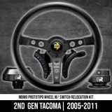 Steering Wheel Adapter & Switch Group Relocation Kit w/ Momo Prototipo | 2005-11 Tacoma